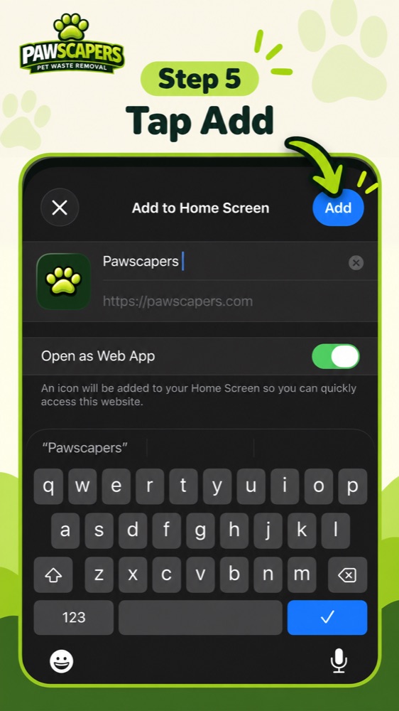 Step 5: tap Add